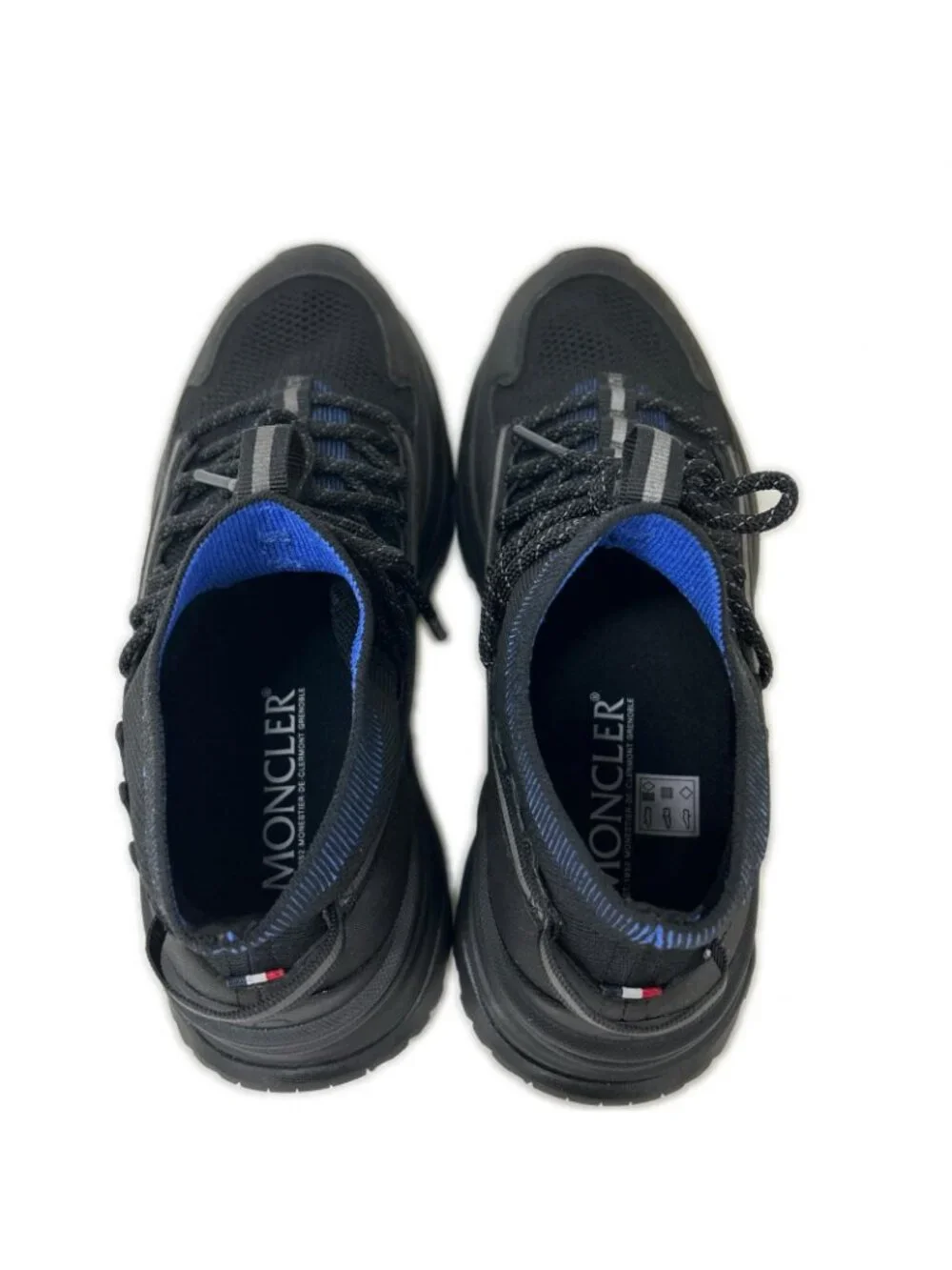 Moncler Monte Runner Nylon Knit Canvas Vibram Sole High Top Sneakers